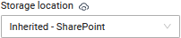 Storage location as seen on a project where the customer is linked to SharePoint